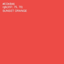 #ED4B46 - Sunset Orange Color Image